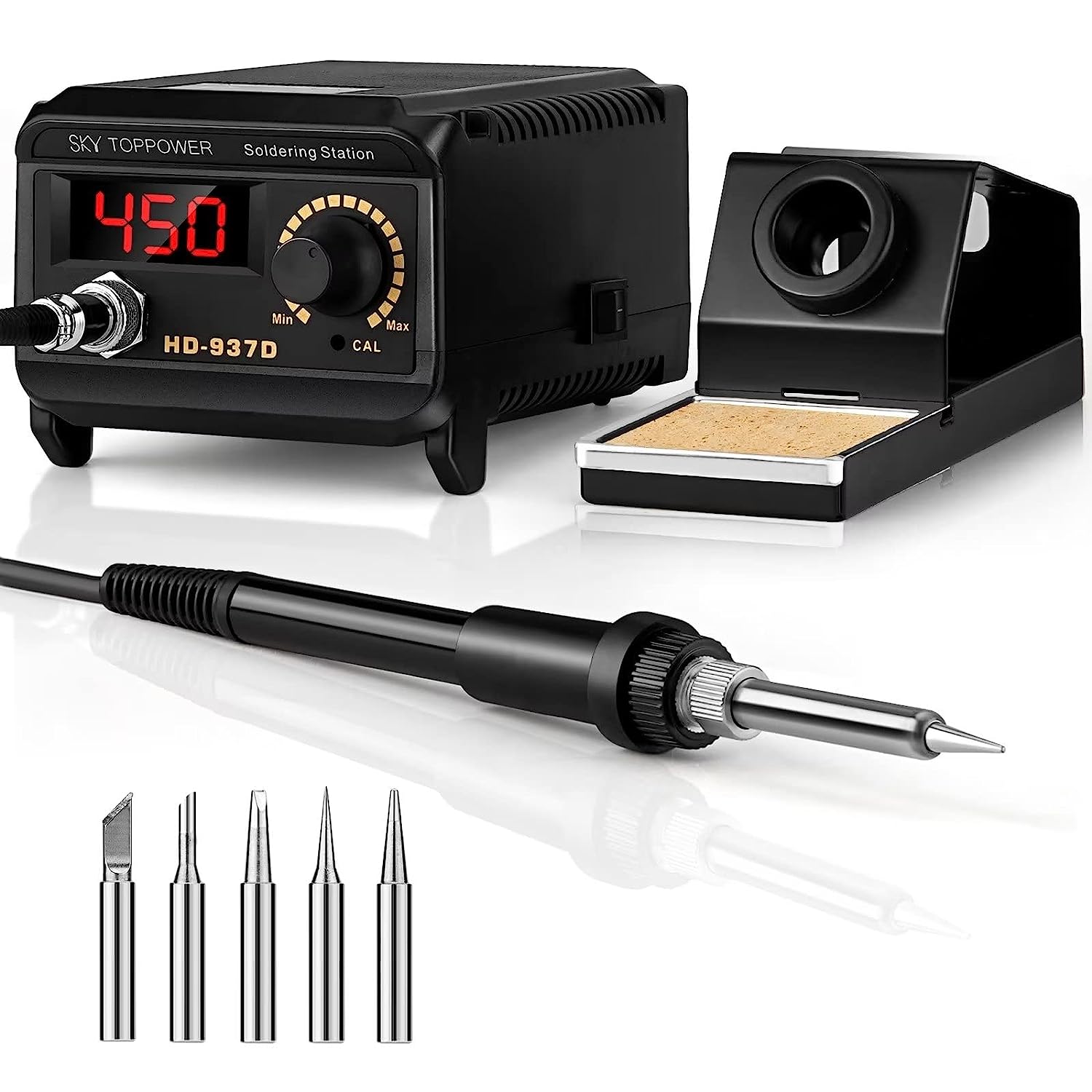 230816044035182_1 60W Digital Soldering Iron Station Kit,Anti-Static Solder Station,ESD Safe, with °C/°F Display ,DIY Tools - Image 1